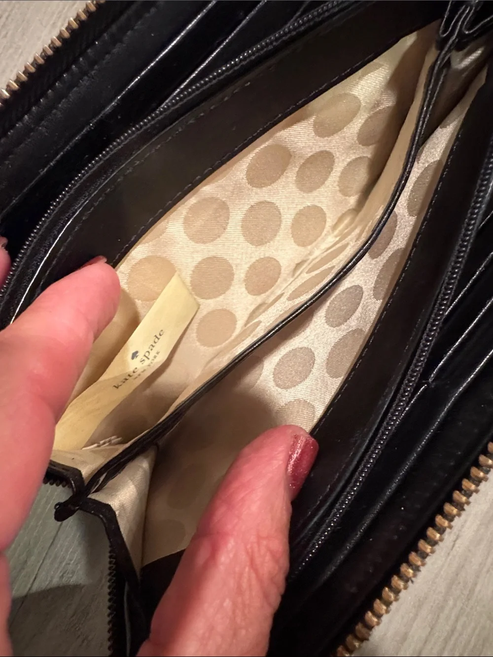 kate spade Leopard Print Zip Around Wallet in Brown and Black